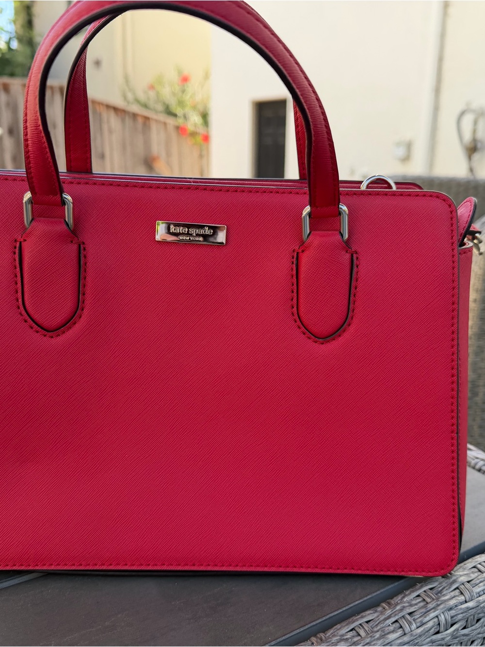 kate spade Red Structured Saffiano Satchel